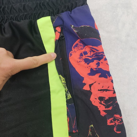 Adidas Festivo Men's M Basketball Shorts Black Neon Green Floral Athletic Long - Picture 3 of 16